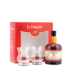 EL DORADO 12 YEAR OLD GIFT PACK WITH 2 GLASSES